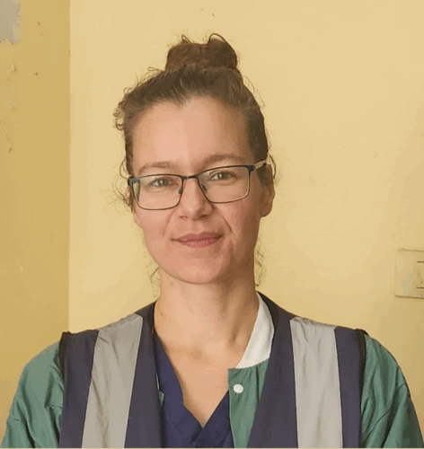 Head and shoulders shot of a white-presenting woman